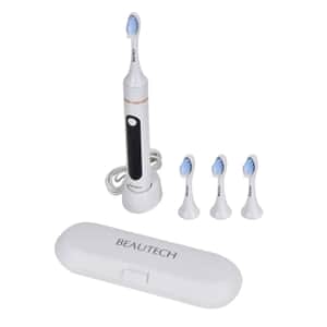 Beautech LED 5 Mode Toothbrush with 4 Replacement Brush Heads and Dual Charging Options- White