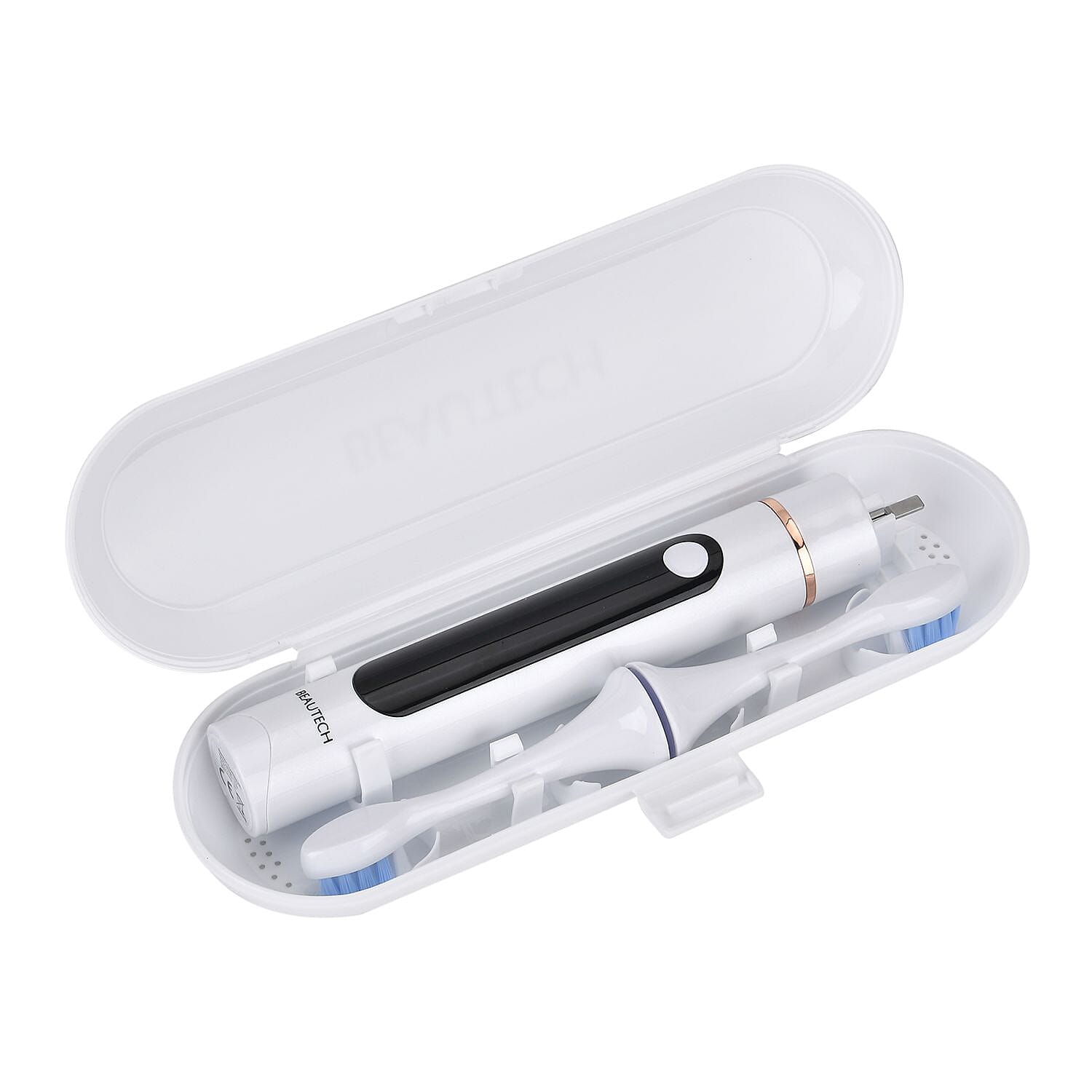 Beautech LED 5 Mode Toothbrush with 4 Replacement Brush Heads and Dual Charging Options- White