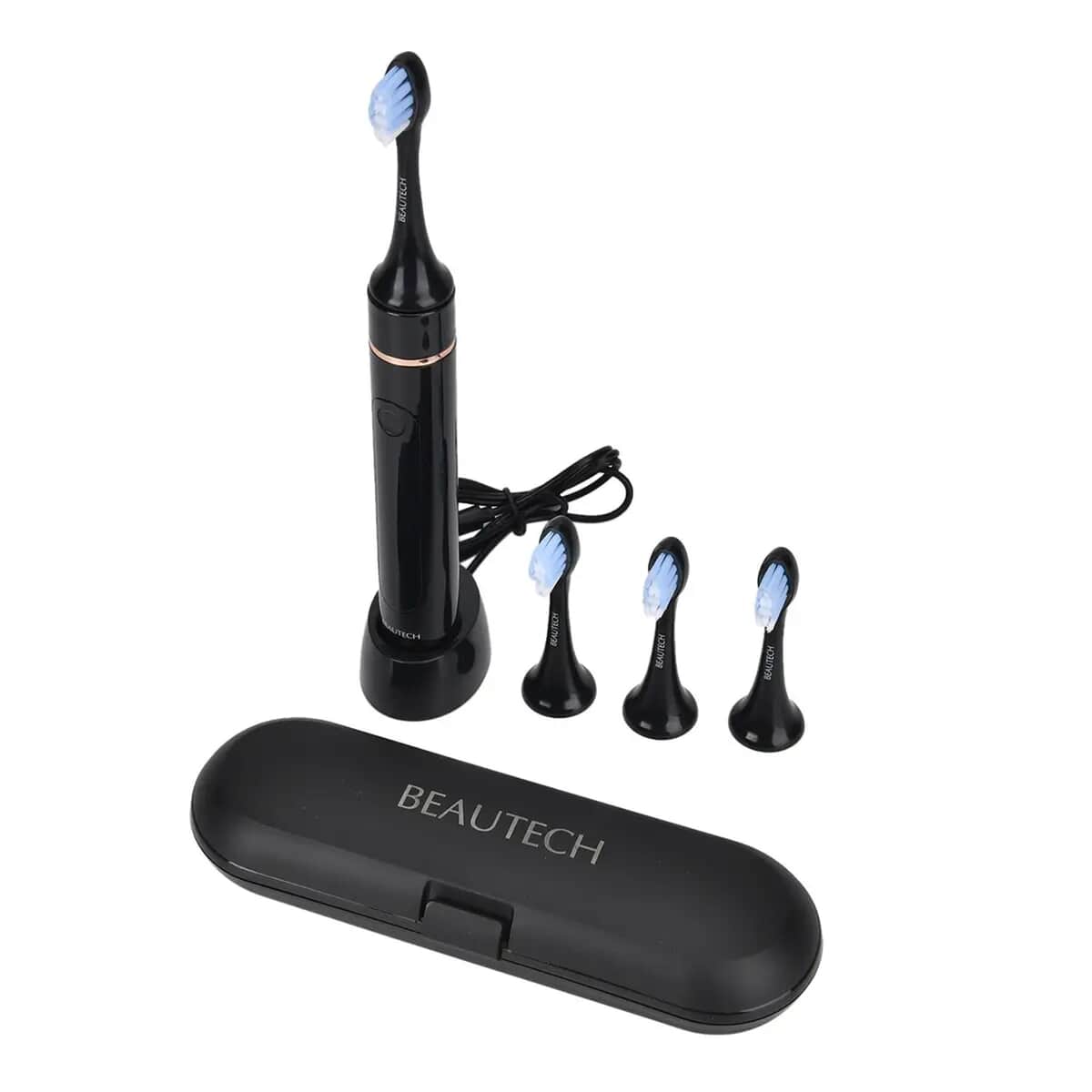 Beautech LED 5 Mode Toothbrush with 4 Replacement Brush Heads and Dual Charging Options- Black image number 0