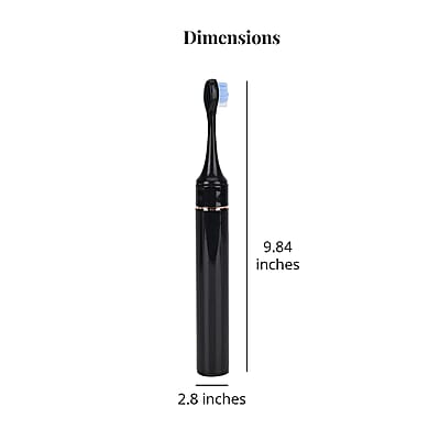 Beautech LED 5 Mode Toothbrush with 4 Replacement Brush Heads and Dual Charging Options- Black