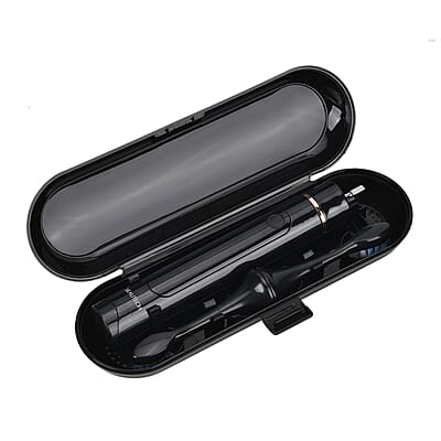 Beautech LED 5 Mode Toothbrush with 4 Replacement Brush Heads and Dual Charging Options- Black