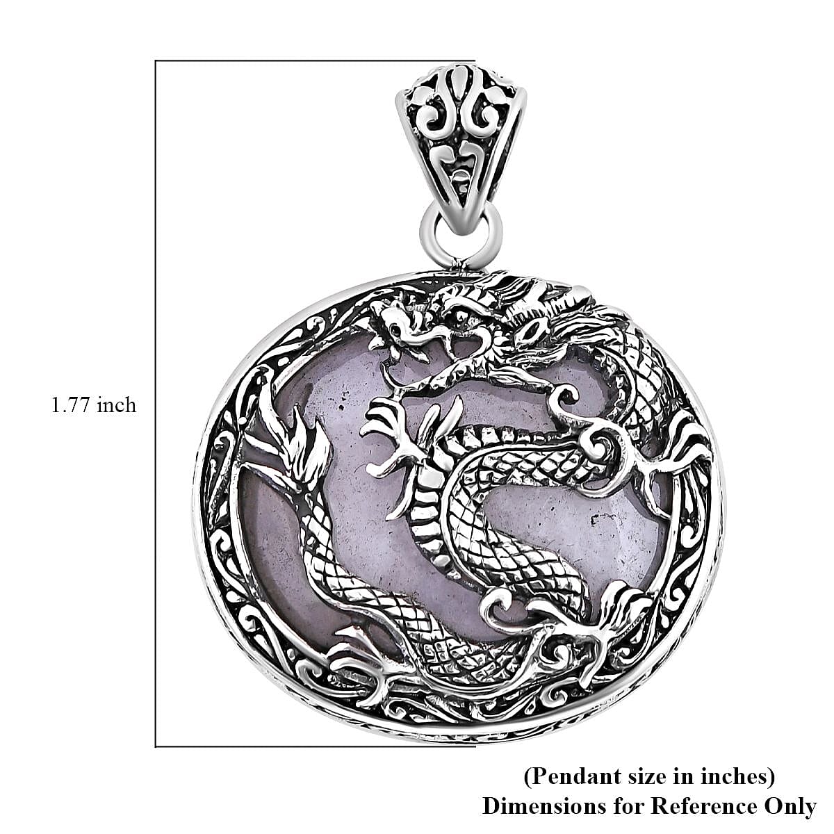 Bali Legacy Natural Jade Dragon Pendant in Sterling Silver 54.30 ctw image number 5
