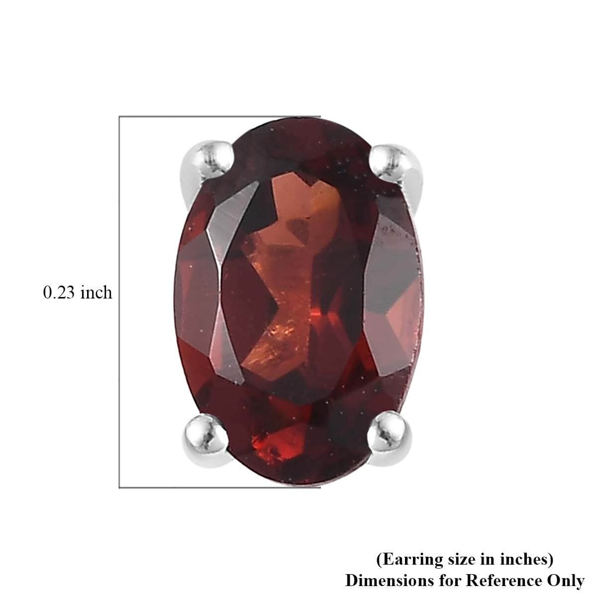 Mozambique Garnet Solitaire Stud Earrings in Sterling Silver 1.20 ctw image number 5