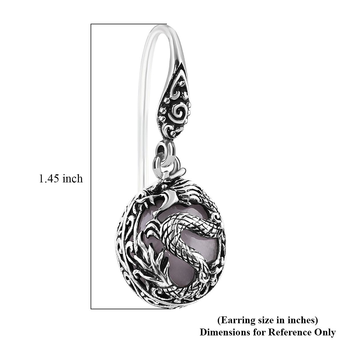 Bali Legacy Natural Jade Dragon Earrings in Sterling Silver 20.20 ctw image number 4