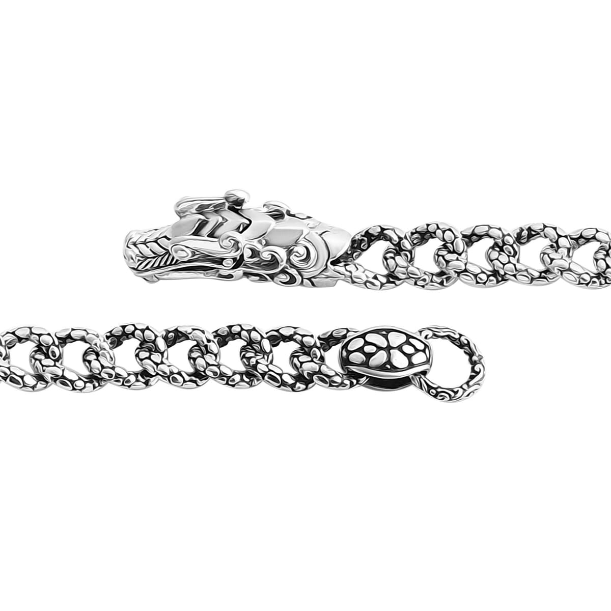 Bali Legacy Dragon with Dragon Texture Bracelet in Sterling Silver (8.00 In) 26.53 Grams image number 3