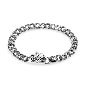 Bali Legacy Panther with Matte Texture Bracelet in Sterling Silver (7.25 In) 24.60 Grams