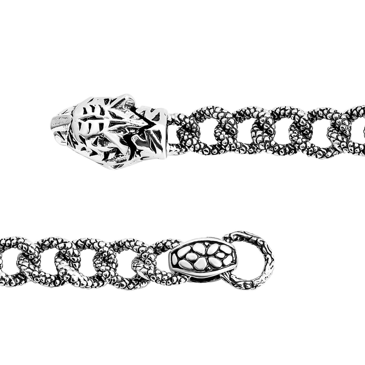 Bali Legacy Panther with Matte Texture Bracelet in Sterling Silver (7.25 In) 24.60 Grams image number 3