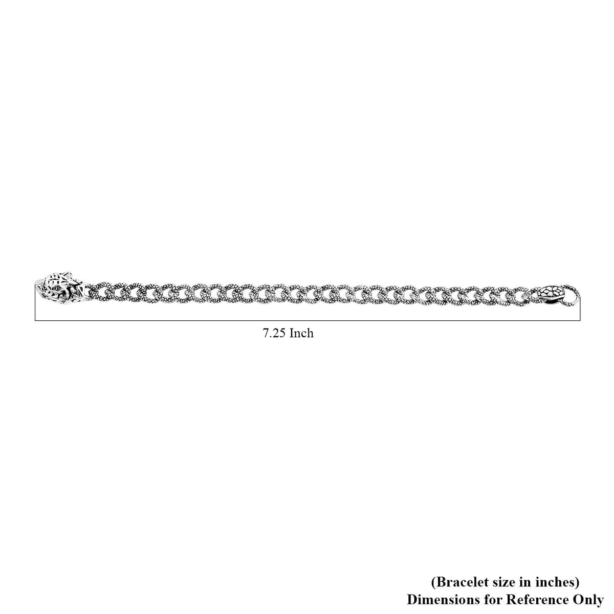 Bali Legacy Panther with Matte Texture Bracelet in Sterling Silver (7.25 In) 24.60 Grams image number 4