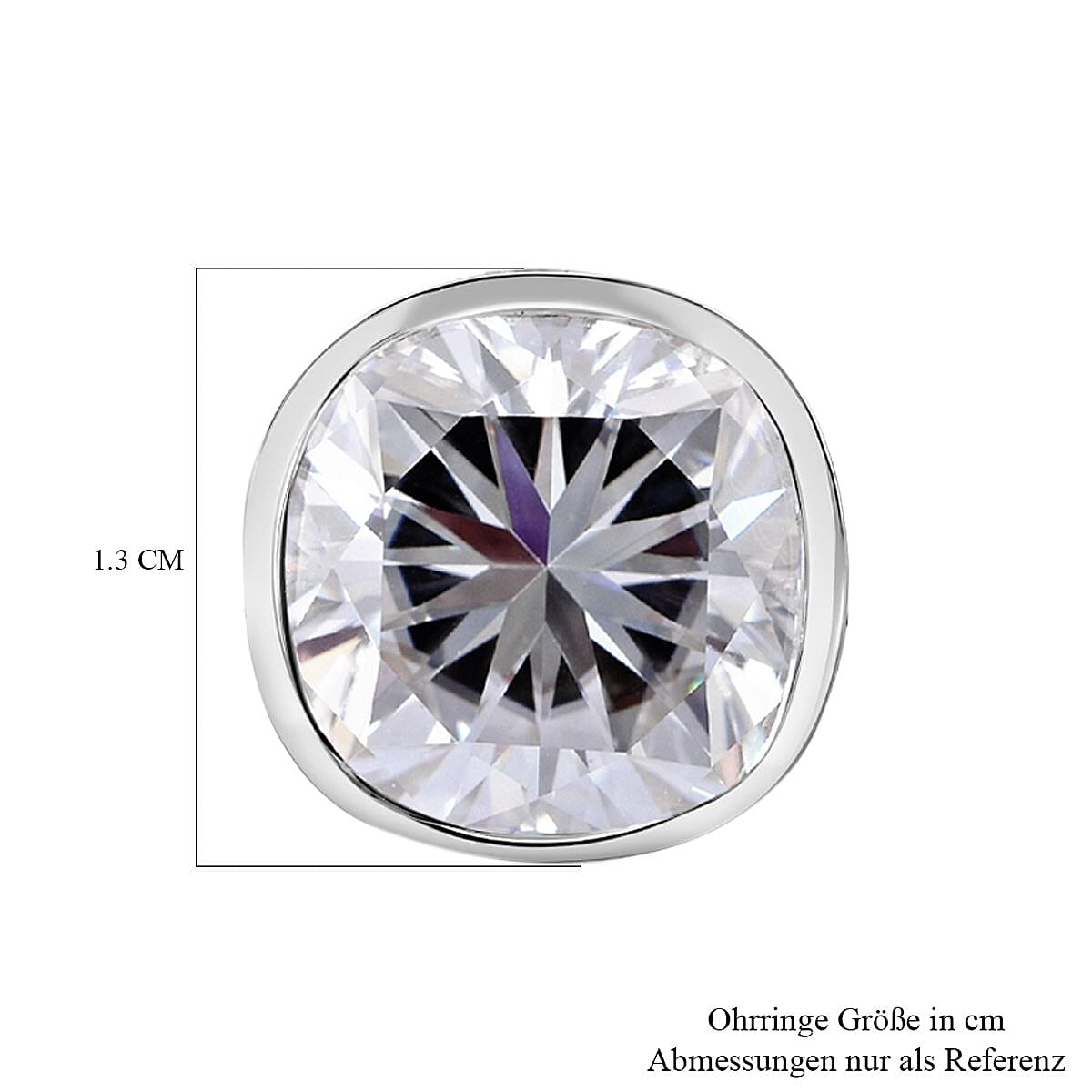 Moissanite 3.18 ctw Earrings in Rhodium Over Sterling Silver