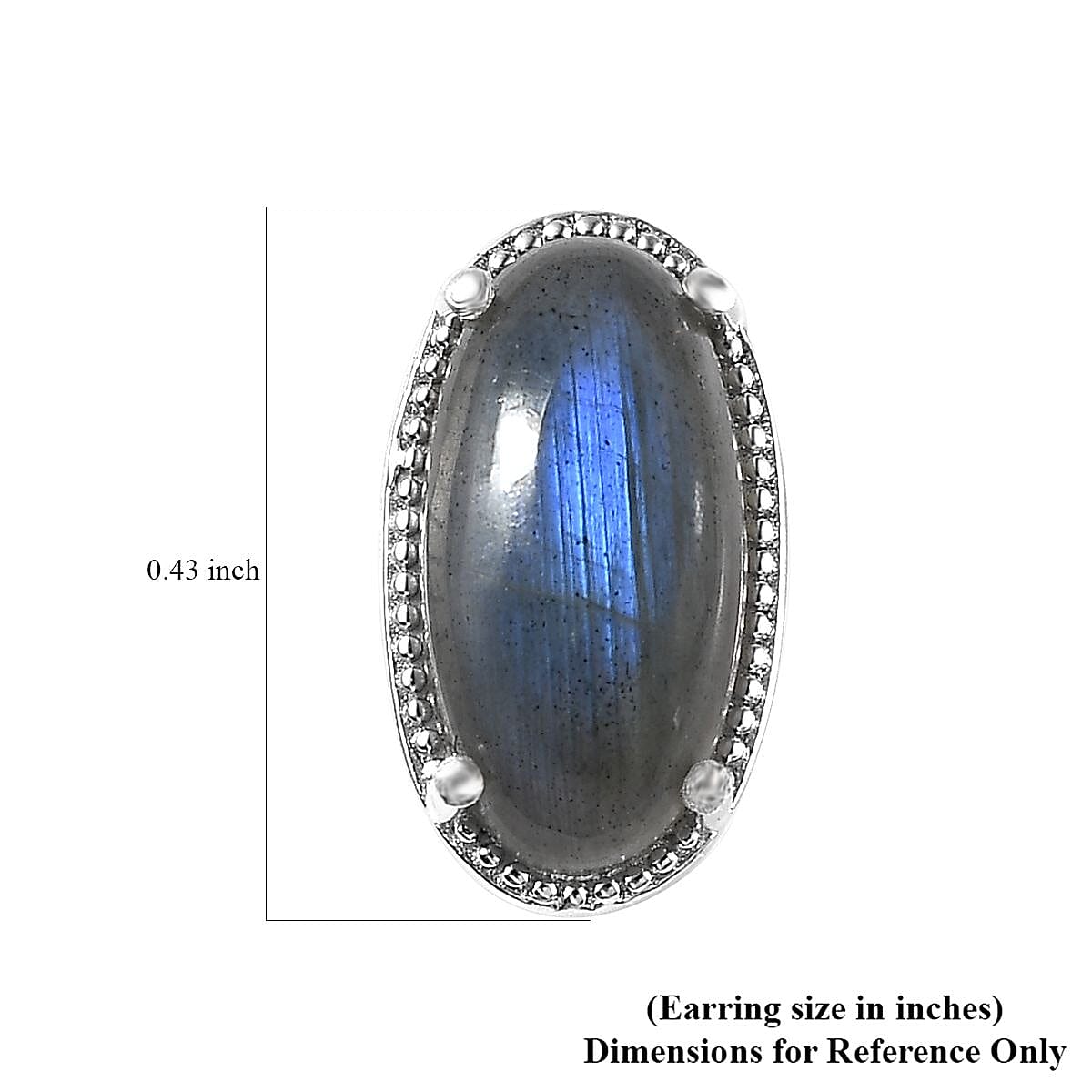 Karis Malagasy Labradorite Solitaire Stud Earrings in Platinum Bond 8.10 ctw
