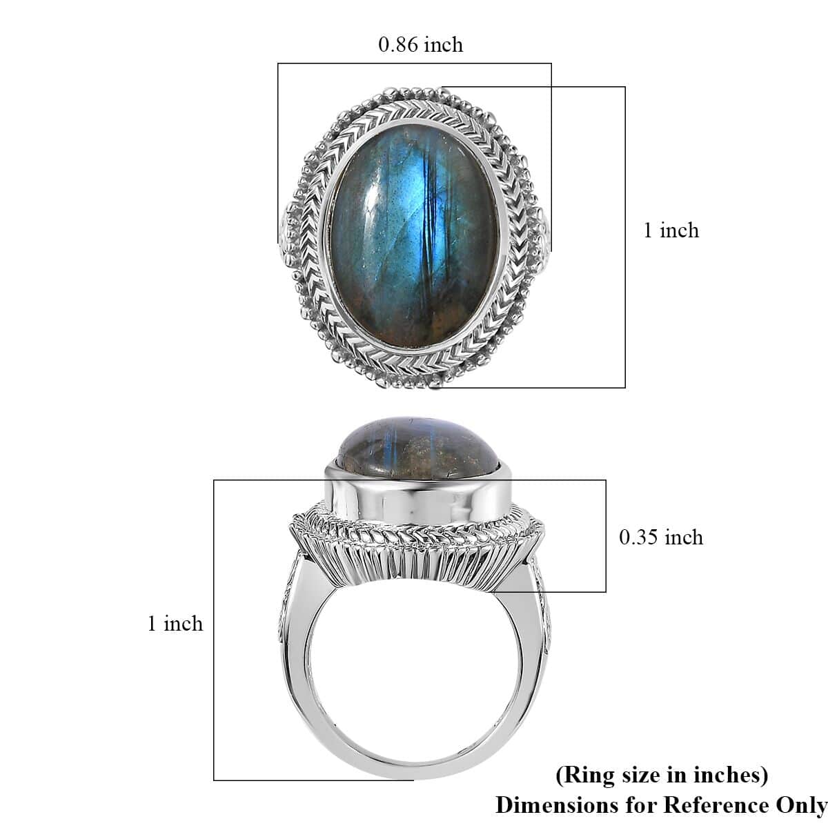 Malagasy Labradorite Solitaire Ring in ION Plated Copper (Size 11.0) 9.50 ctw image number 5