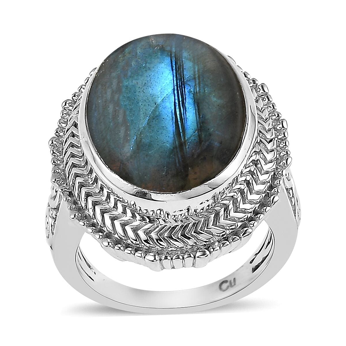 Malagasy Labradorite Solitaire Ring in ION Plated Copper (Size 9.0) 9.50 ctw image number 0