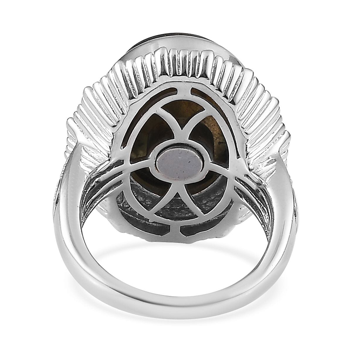 Malagasy Labradorite Solitaire Ring in ION Plated Copper (Size 9.0) 9.50 ctw image number 4