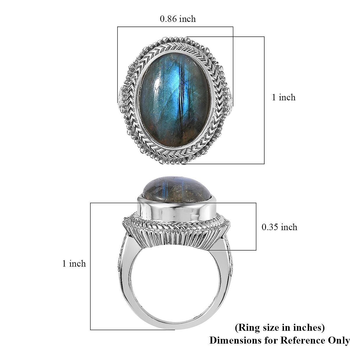 Malagasy Labradorite Solitaire Ring in ION Plated Copper (Size 9.0) 9.50 ctw image number 5