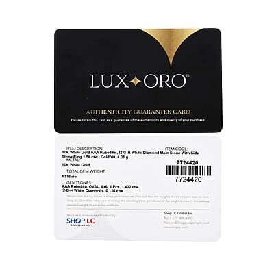 Luxoro 10K White Gold AAA Ouro Fino Rubellite, Diamond (G-H, I2) (0.15 cts) Ring (Size 11.0) 1.60 ctw