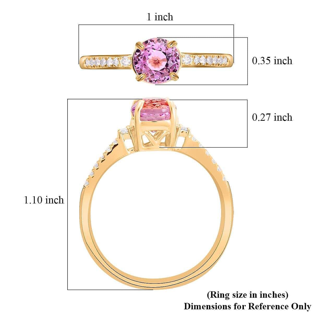 Luxoro 14K Yellow Gold AAA Patroke Kunzite and G-H I2 Diamond Ring (Size 10.0) 2.00 ctw