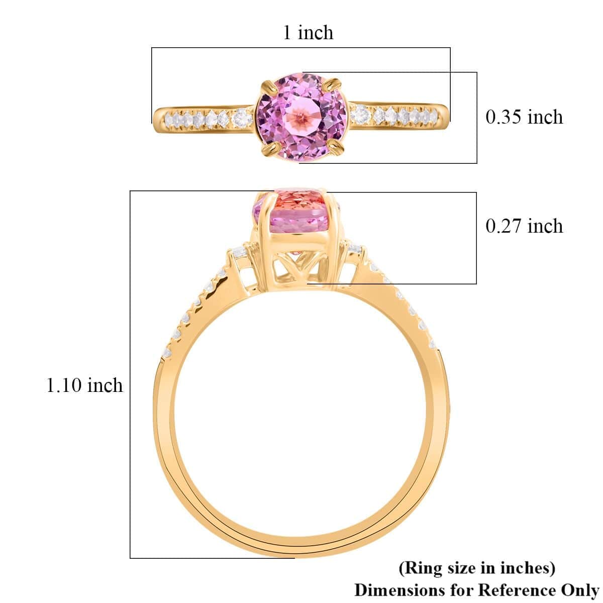 Luxoro 14K Yellow Gold AAA Patroke Kunzite and G-H I2 Diamond Ring (Size 10.0) 2.00 ctw image number 5