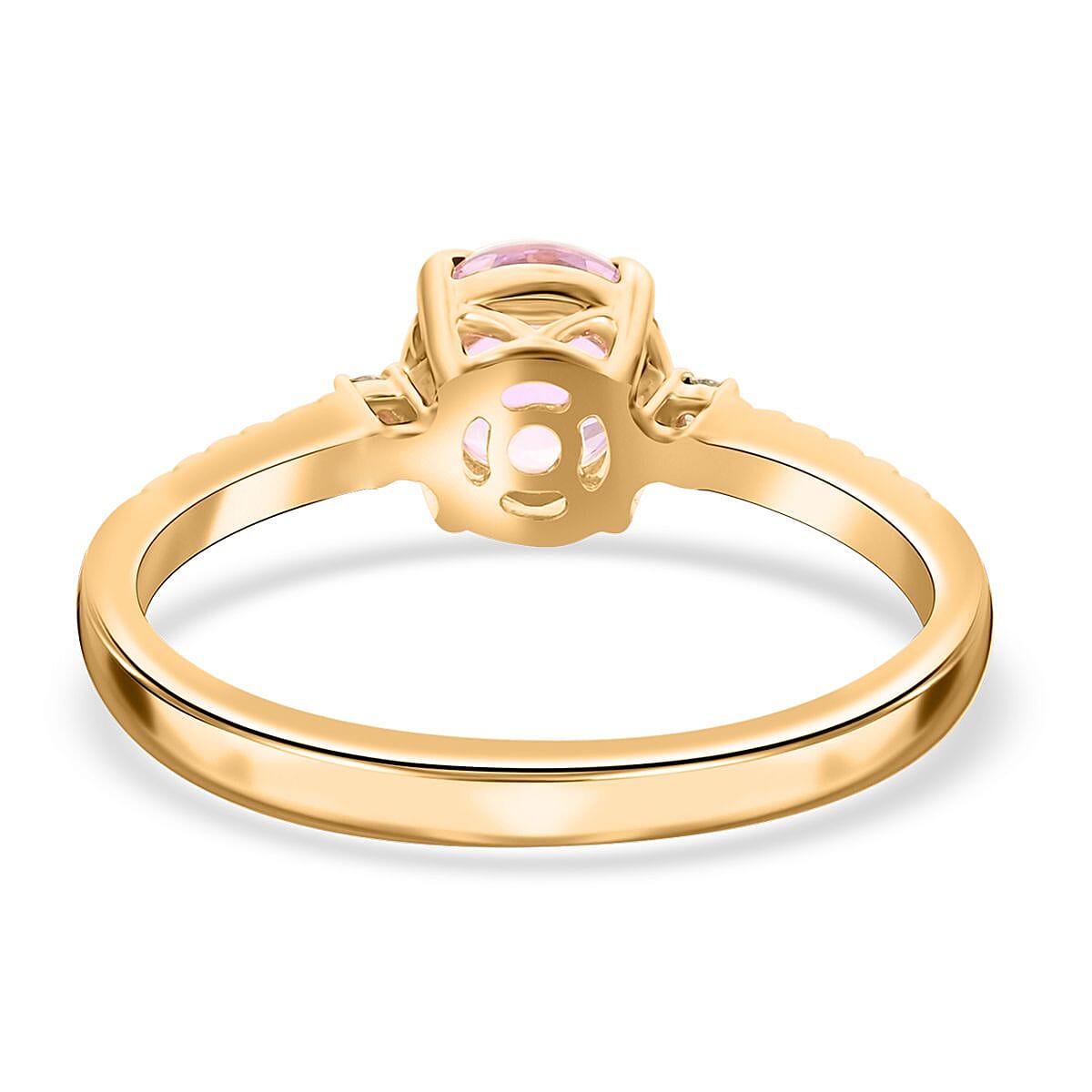 Luxoro AAA Patroke Kunzite and G-H I2 Diamond 2.00 ctw Ring in 14K Yellow Gold (Size 6.0)