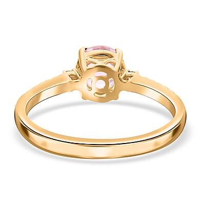 Luxoro AAA Patroke Kunzite and G-H I2 Diamond 2.00 ctw Ring in 14K Yellow Gold (Size 6.0)