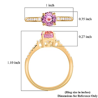 Luxoro AAA Patroke Kunzite and G-H I2 Diamond 2.00 ctw Ring in 14K Yellow Gold (Size 6.0)