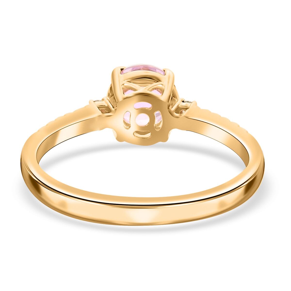 Luxoro AAA Patroke Kunzite and G-H I2 Diamond 2.00 ctw Ring in 14K Yellow Gold (Size 7.0) image number 4
