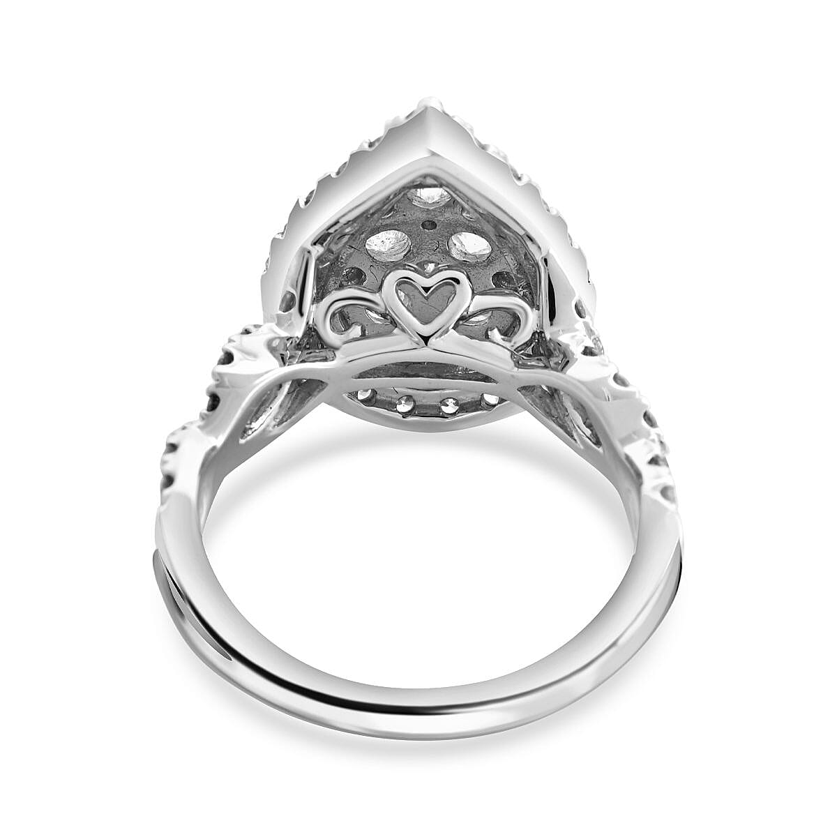 14K White Gold Diamond Cocktail Ring (Size 6.5) 7.4 Grams 2.25 ctw image number 4