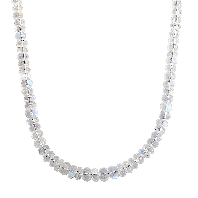 Certified & Appraised Iliana 18K Yellow Gold AAA Rainbow Moonstone Beaded Necklace 20 Inches 105.00 ctw