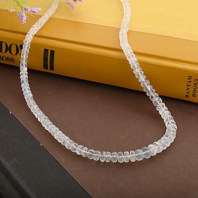 Certified & Appraised Iliana 18K Yellow Gold AAA Rainbow Moonstone Beaded Necklace 20 Inches 105.00 ctw