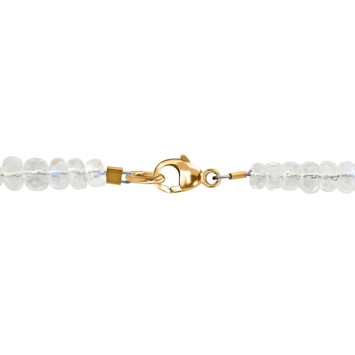 Certified & Appraised Iliana 18K Yellow Gold AAA Rainbow Moonstone Beaded Necklace 20 Inches 105.00 ctw image number 2