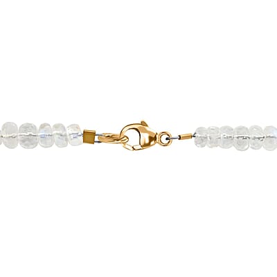 Certified & Appraised Iliana 18K Yellow Gold AAA Rainbow Moonstone Beaded Necklace 20 Inches 105.00 ctw