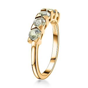 Premium Australian Sapphire 5 Stone Ring in Vermeil Yellow Gold Over Sterling Silver (Size 8.0) 1.60 ctw