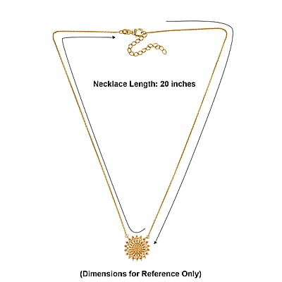 Premium Brazilian Citrine and Orange Sapphire 1.30 ctw Necklace in 18K Vermeil Yellow Gold Over Sterling Silver 20 Inches