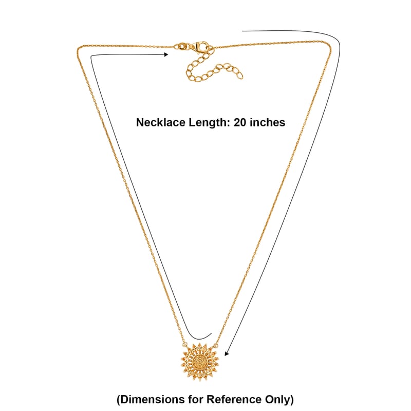 Premium Brazilian Citrine and Orange Sapphire 1.30 ctw Necklace in 18K Vermeil Yellow Gold Over Sterling Silver 20 Inches