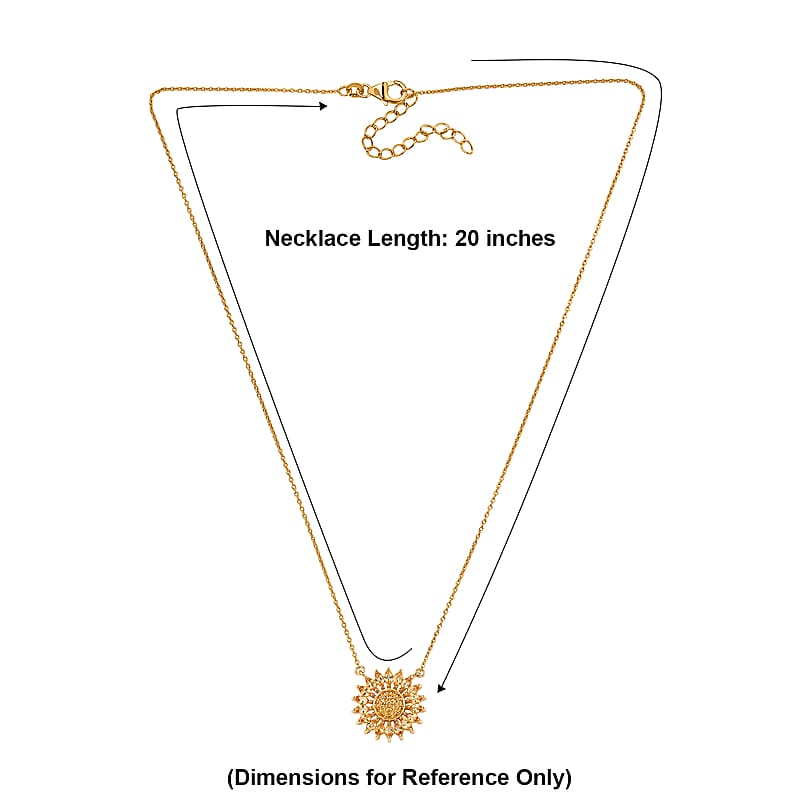 Premium Brazilian Citrine and Orange Sapphire 1.30 ctw Necklace in 18K Vermeil Yellow Gold Over Sterling Silver 20 Inches
