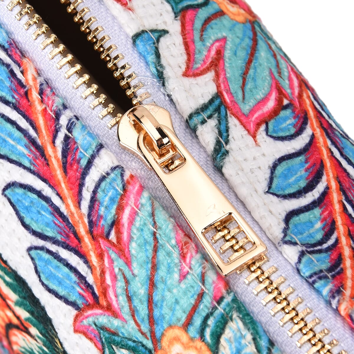 Orange Color Flower Pattern Crossbody Bag with Shoulder Strap image number 5