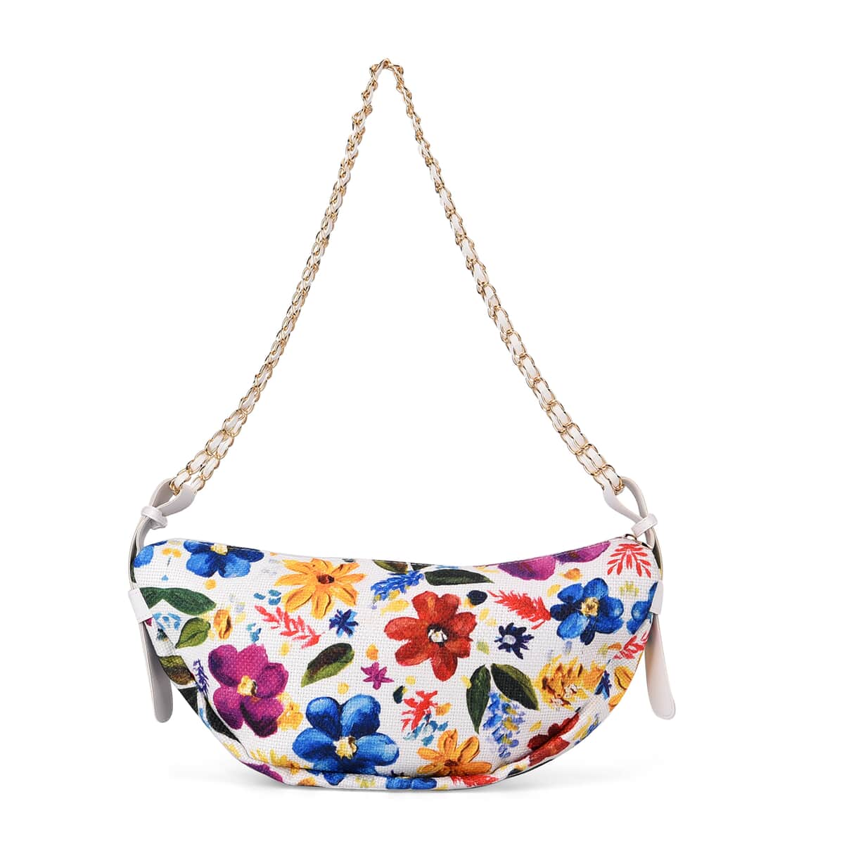 Multi Color Flower Pattern Crossbody Bag with Shoulder Strap image number 0