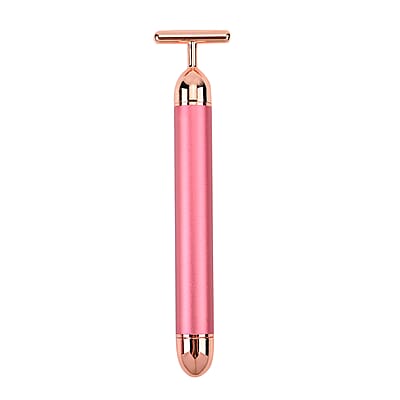 4-in-1 Face Massager Rollers with Four Interchangeable Massage Heads - Rose Gold, 1xAA Battery Not Including