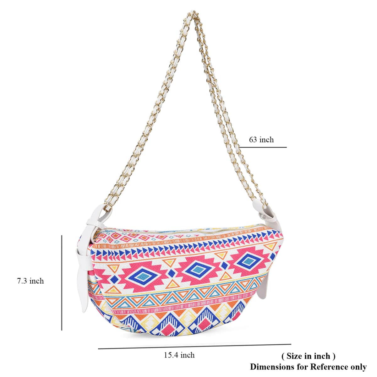 Multi Color Pattern Crossbody Bag with Shoulder Strap image number 6