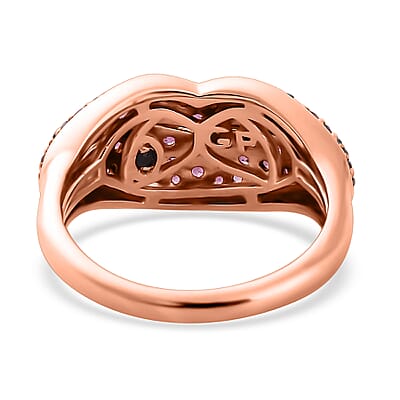 GP Amore Collection Premium Orissa Rhodolite Garnet Cluster Ring in Vermeil Rose Gold Over Sterling Silver (Size 10.0) 1.25 ctw