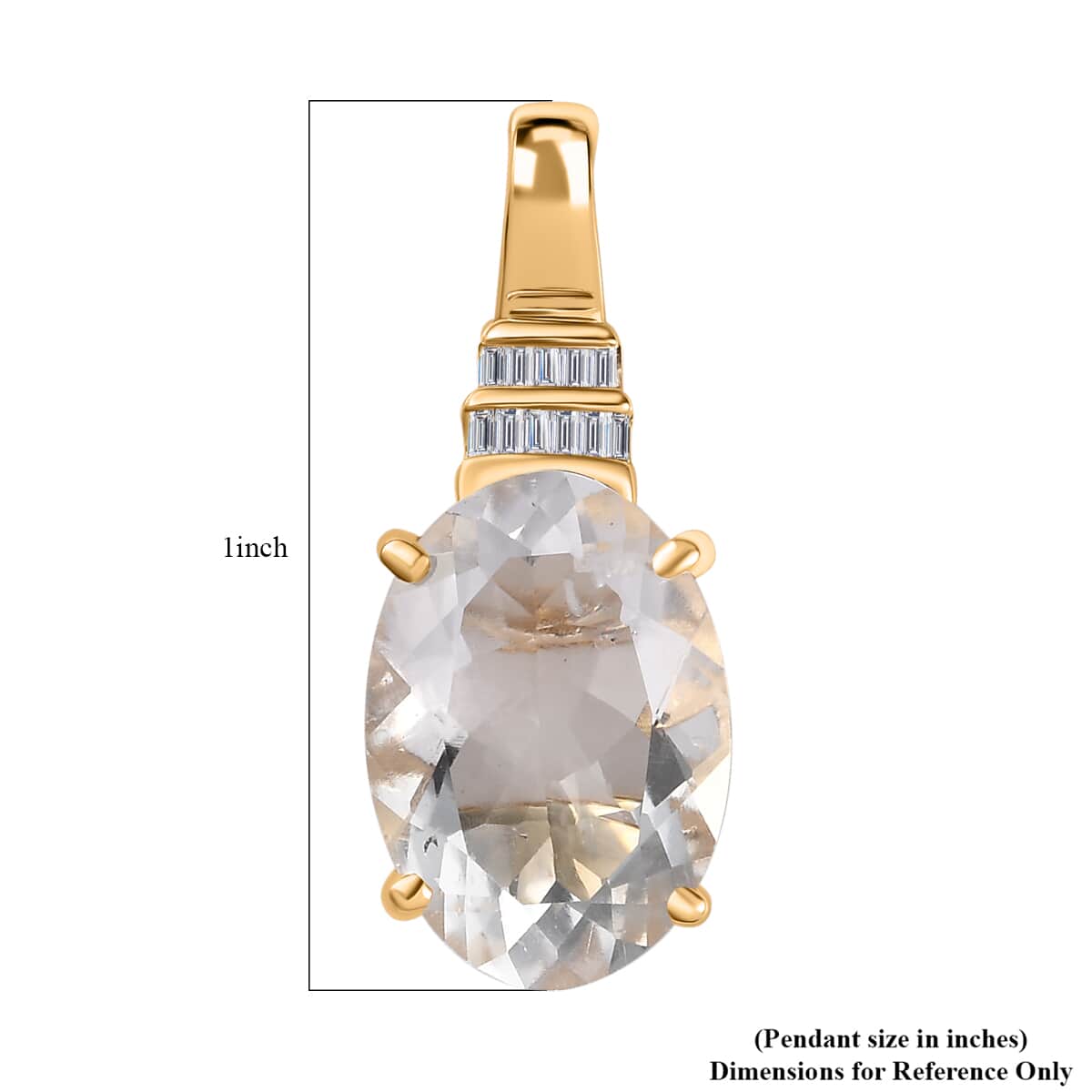 Luxoro 10K Yellow Gold Premium Mexican Hyalite Opal and G-H I2 Diamond Pendant with Free UV Flash Light 4.40 ctw image number 5