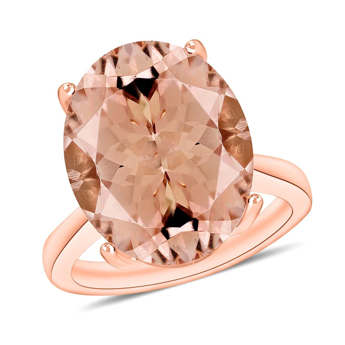 Luxoro AAA Marropino Morganite 7.00 ctw Solitaire Ring in 14K Rose Gold (Size 6.5) 4 Grams image number 0