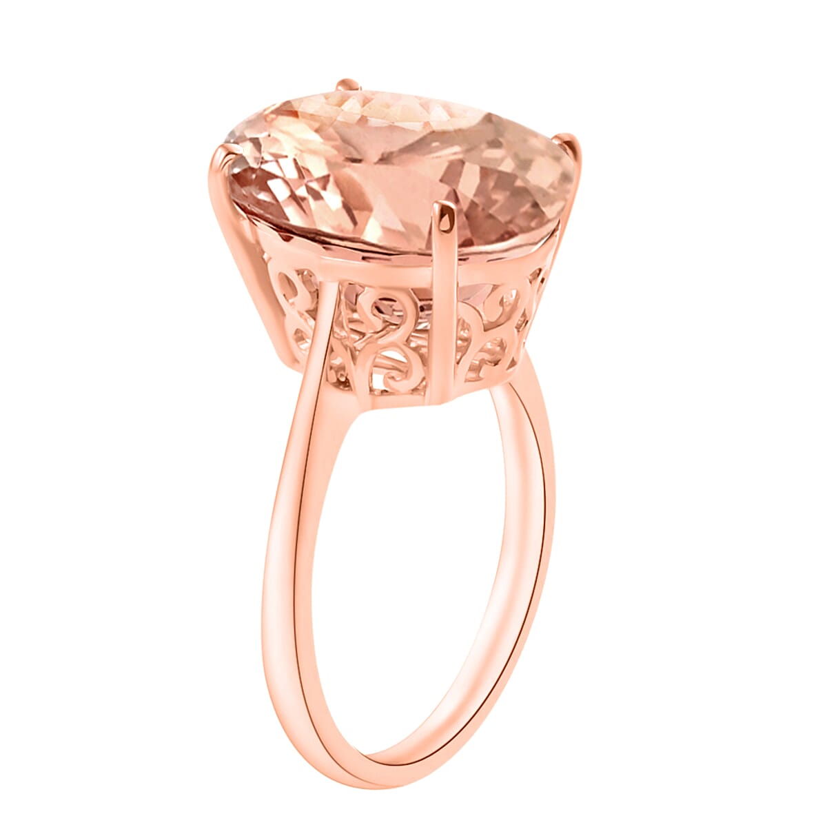 Luxoro AAA Marropino Morganite 7.00 ctw Solitaire Ring in 14K Rose Gold (Size 6.5) 4 Grams image number 2