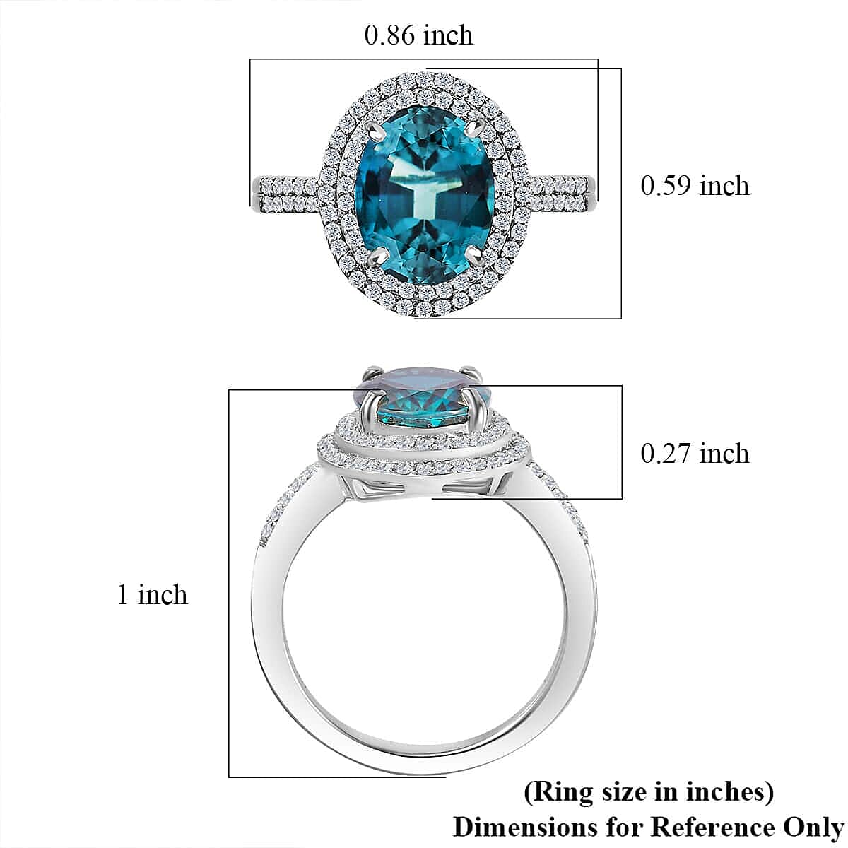 Certified & Appraised Rhapsody 950 Platinum AAAA Monte Belo Indicolite and E-F VS2 Diamond Double Halo Ring (Size 7.0) 3.90 ctw