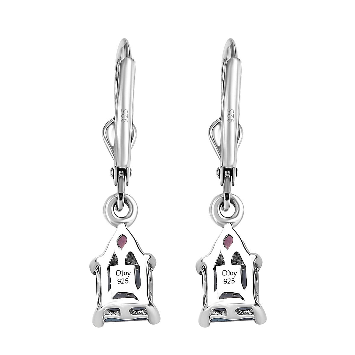 London Blue Topaz and Orissa Rhodolite Garnet Lever Back Earrings in Platinum Over Sterling Silver 1.85 ctw