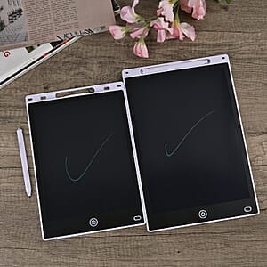 White Set of 2 Writing Boards with Color Pen (12 & 10 In)