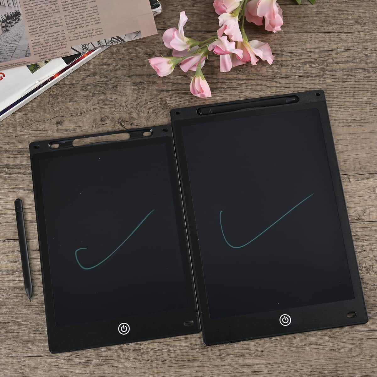 2pcs Writing Tablet (12“ and 10) with Color Pen - Black image number 1