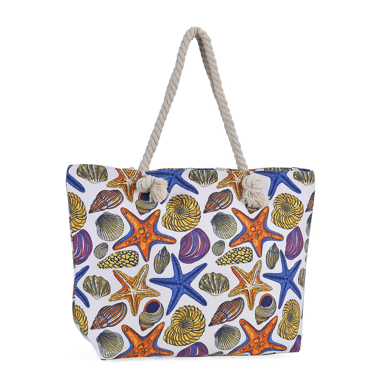 Seashell Pattern Beach Tote Bag and Hat Set