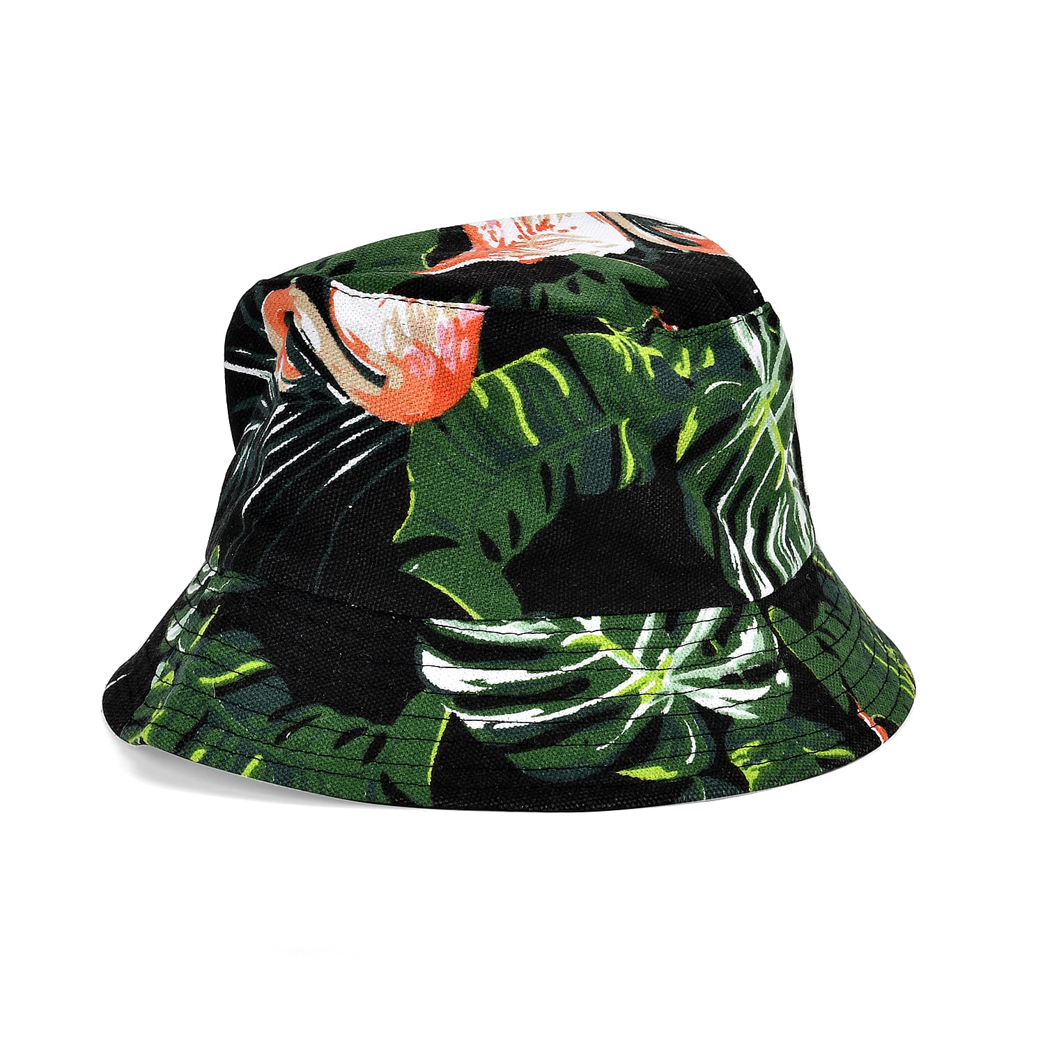 Flamingo and Tropical Leaves Pattern Beach Tote Bag and Hat Set