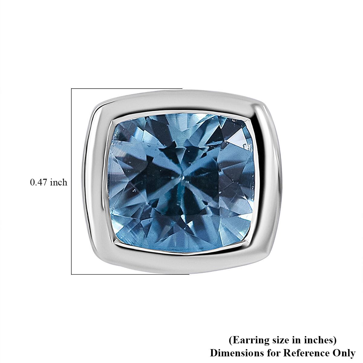 Blue Zircon 1.85 ctw Stud Earrings in Rhodium Over Sterling Silver image number 4