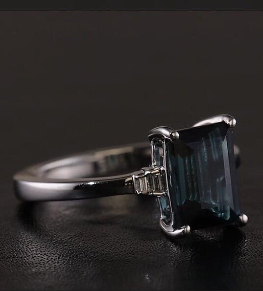 Rhapsody 950 Platinum AAA Monte Belo Indicolite, Diamond (E-F, VS2) Ring (Size 10.0) 2.85 ctw
